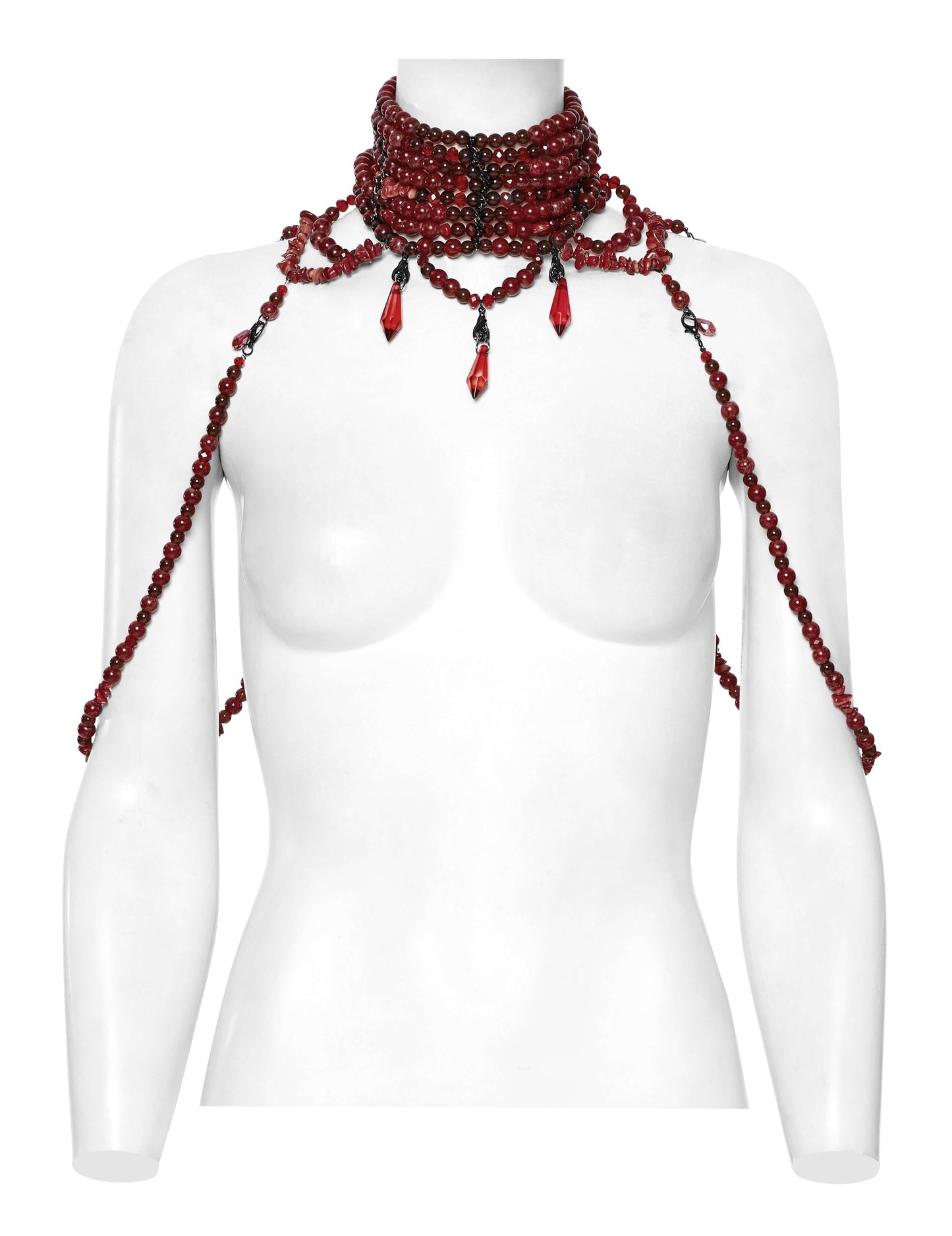 Punk Rave Dark Night Women's Vampire Cloak in Red