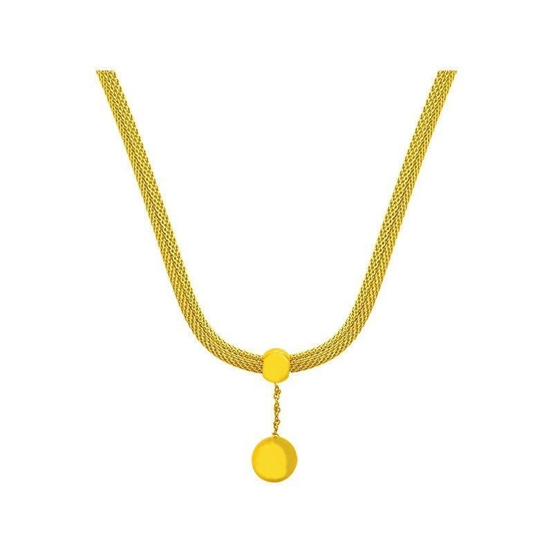 Golden Balls Tassel Pendant, Titanium Necklace Set