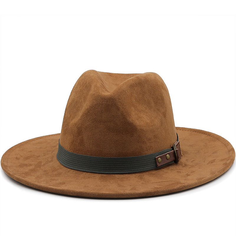 Suede Design, Unisex Ribbon Decoration Western Cowboy Hat