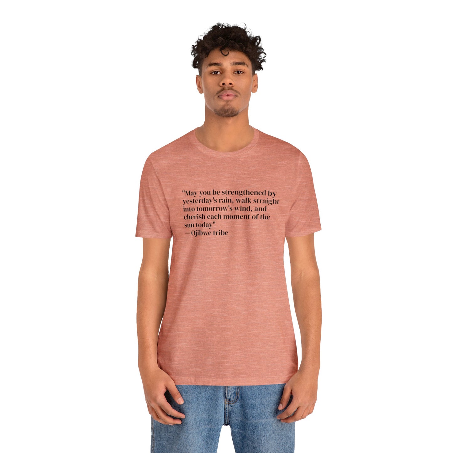 'Gratitude' Ojibwe Native American Tribe Quote, Soft Jersey T-Shirt