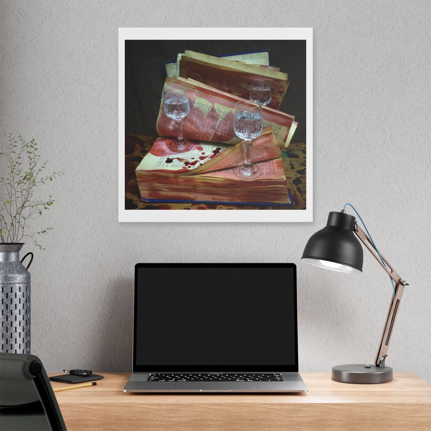 Night in the Library 'Designed by AI' Canvas Art Print
