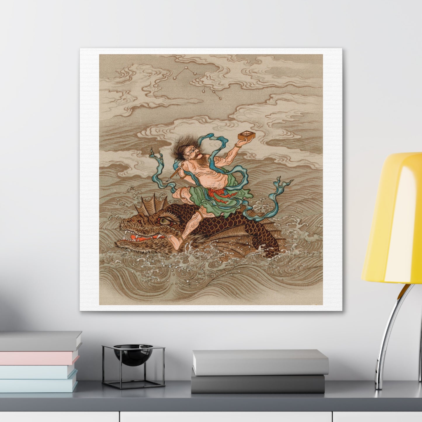 'Chinese Tales' Vintage Japanese Painting by G A Audsley, from the 1884 edition of 'The Ornamental Arts Of Japan' Print on Canvas