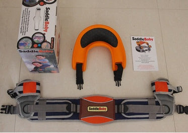 Hands-Free Child Shoulder Carrier with Ankle Straps, Cushioned Hip Seat, Nylon Child Strap Rider, Travel Back Frame Saddle