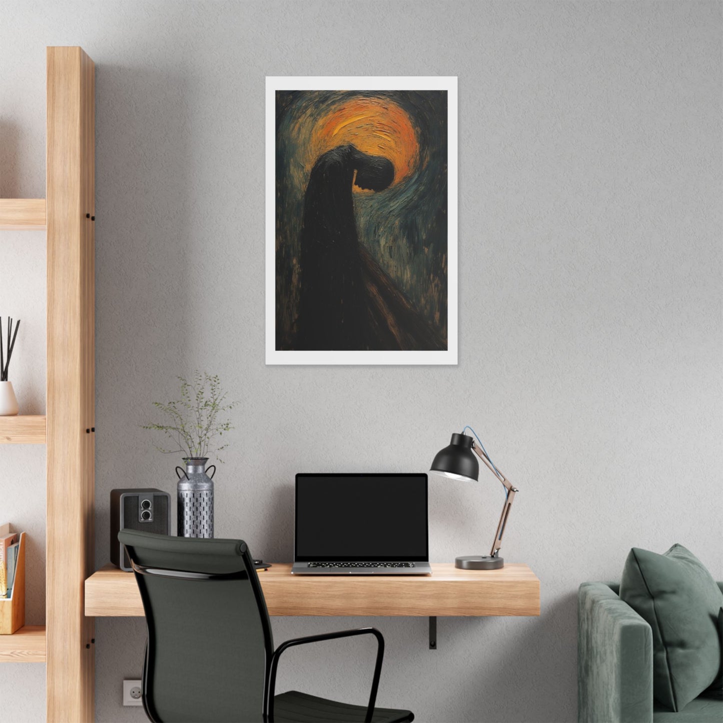 Endless Sadness Passing Through Nature, Oil on Canvas 'Designed by AI' Canvas Art Print