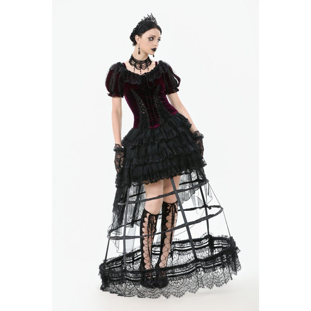 Dark in Love Isolde Velvet and Lace Puff Sleeve Bolero