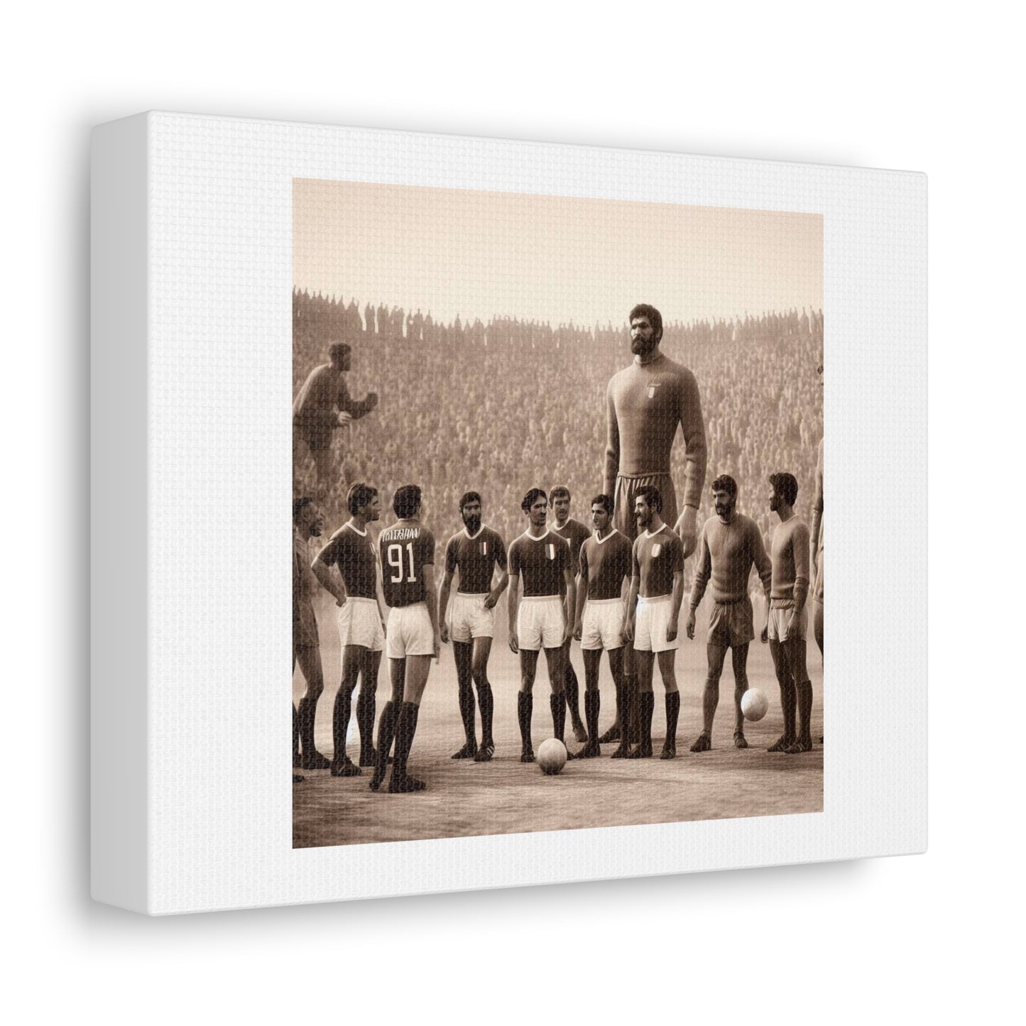 Afghanistan vs Italy World Cup Final Played in Kandahar 1923 'Designed by AI' Art Print on Canvas