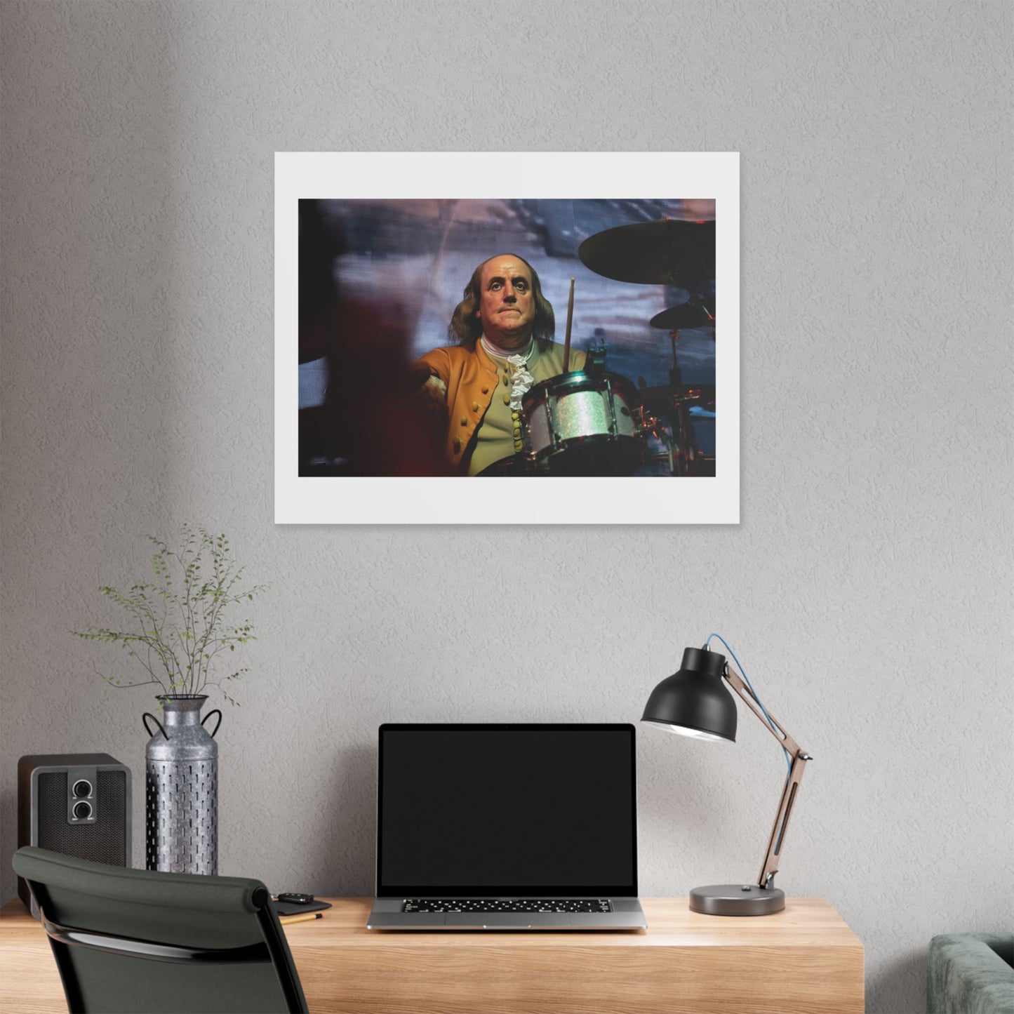 Benjamin Franklin Remixed for the 21st Century 'Designed by AI' Canvas Art Print