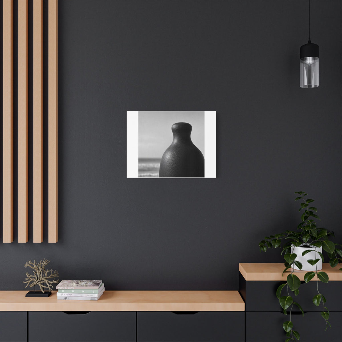 Minimalist Black Figure Seascape Canvas Wall Art