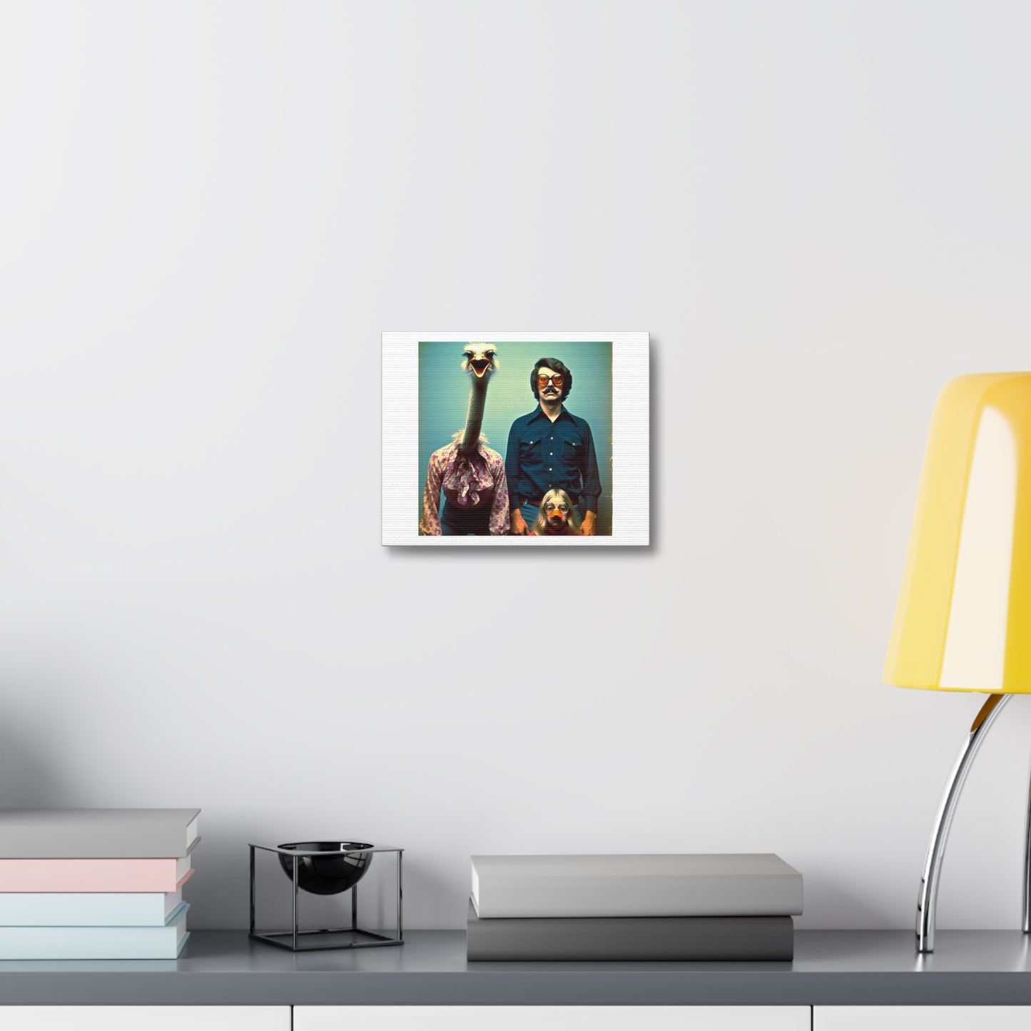 A Not So Random 1970s Family Portrait 'Designed by AI' Art Print on Canvas