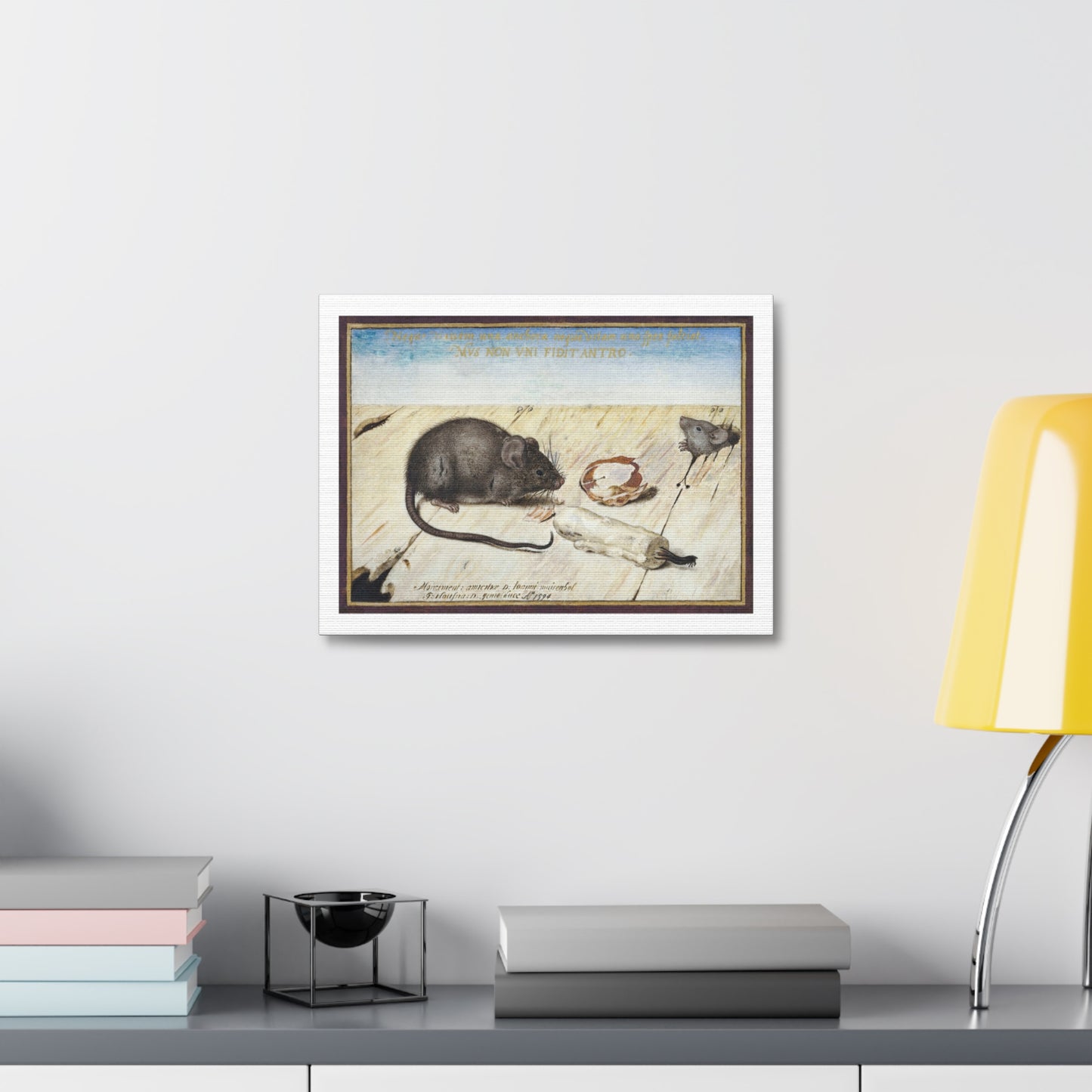 Two Mice (1594) by Joris Hoefnagel, from the Original, Art Print on Canvas