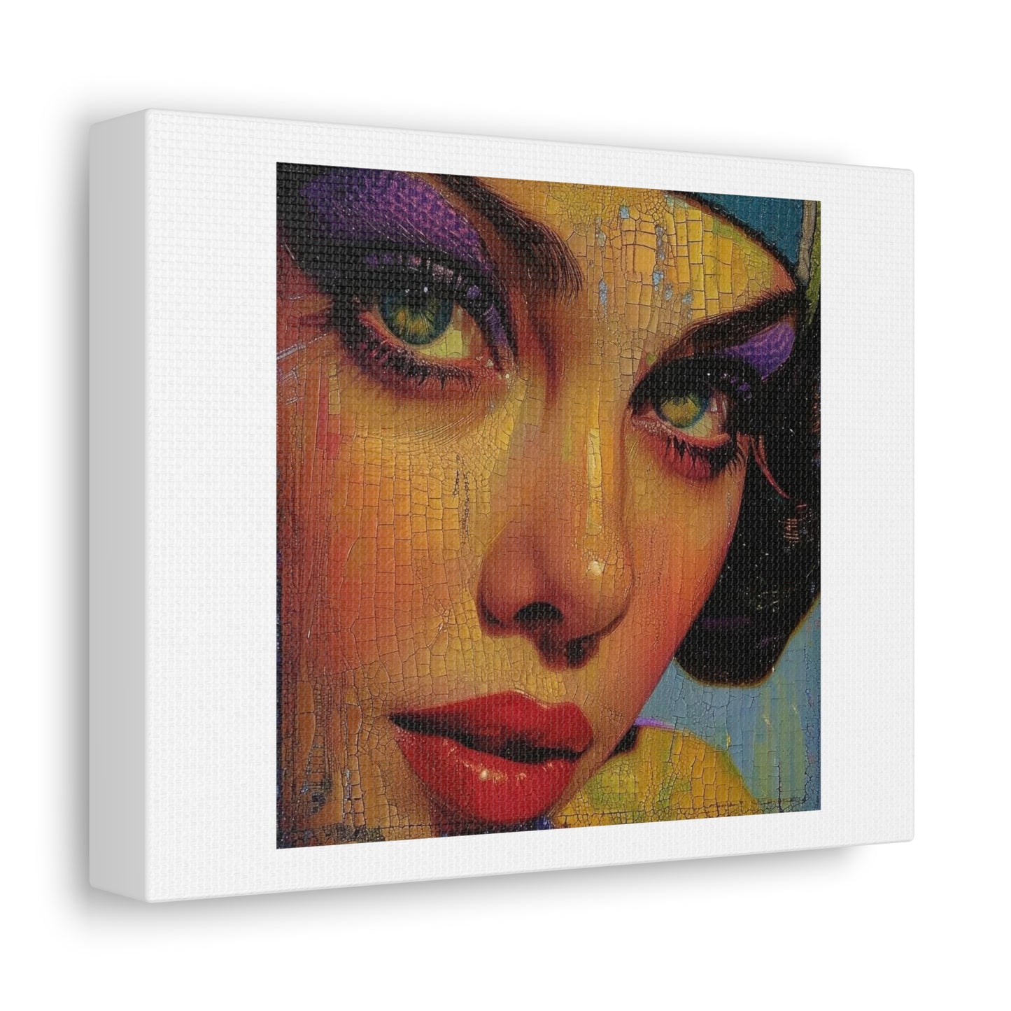 1920s Woman Portrait, Art Print 'Designed by AI' on Satin Canvas
