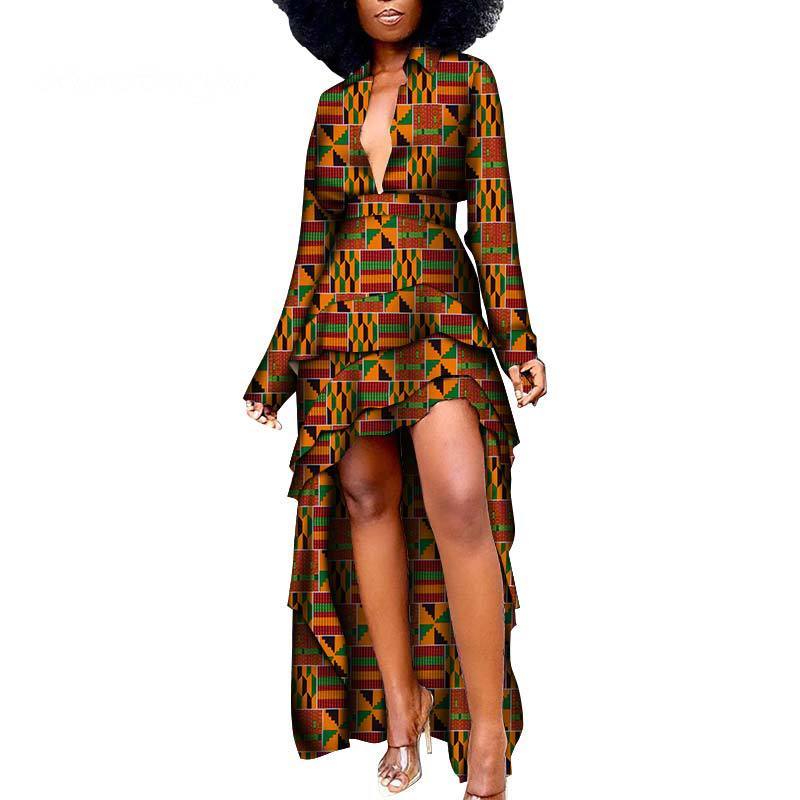 African Ethnic Women's Batik Print Special Occasion Dashki Dress, Plus Sizes