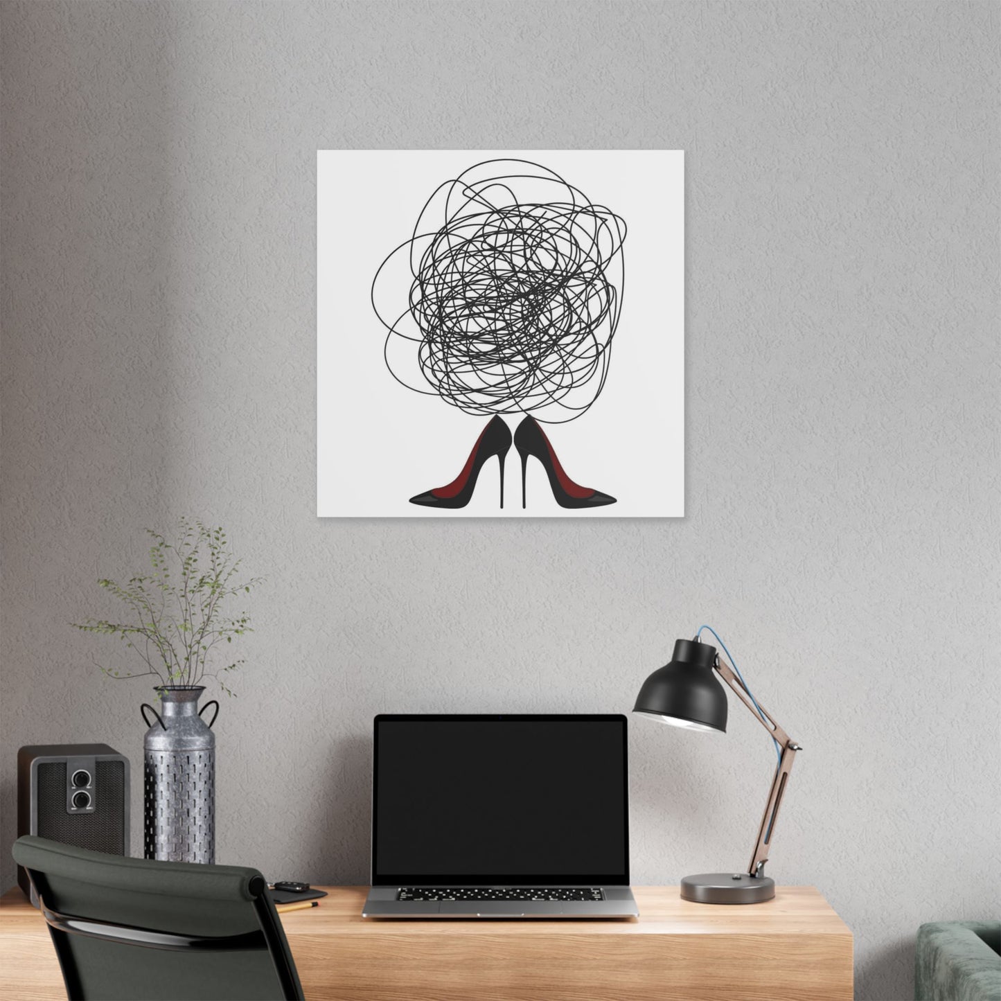 Fashion Stilettos Cartoon Art 'Designed by AI' Canvas Art Print