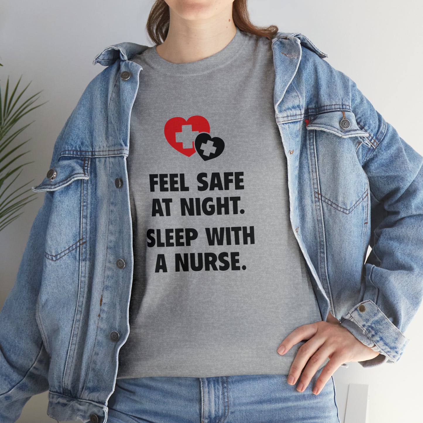 Feel Safe With a Nurse at Night, Funny T-Shirt