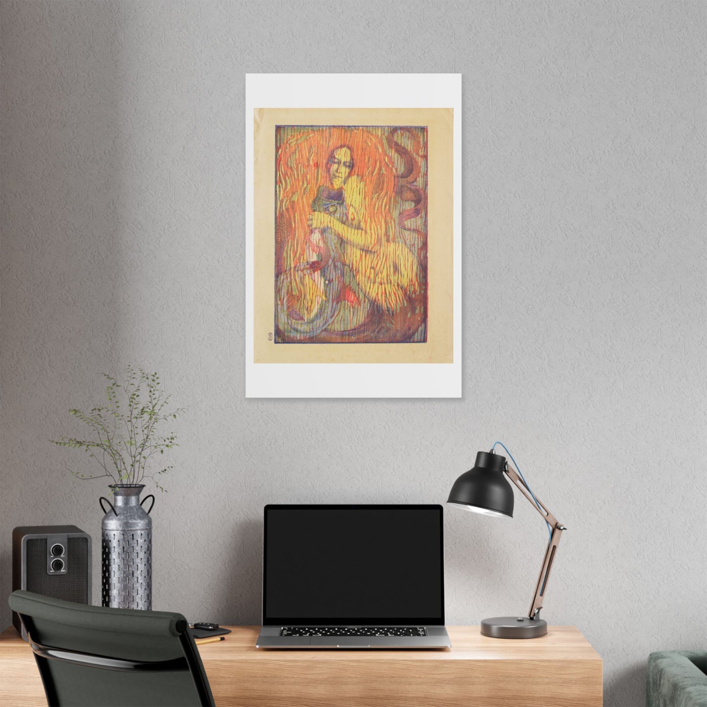 Playful Mermaid (1897) by Paul Herrmann, from the Original, Canvas Art Print