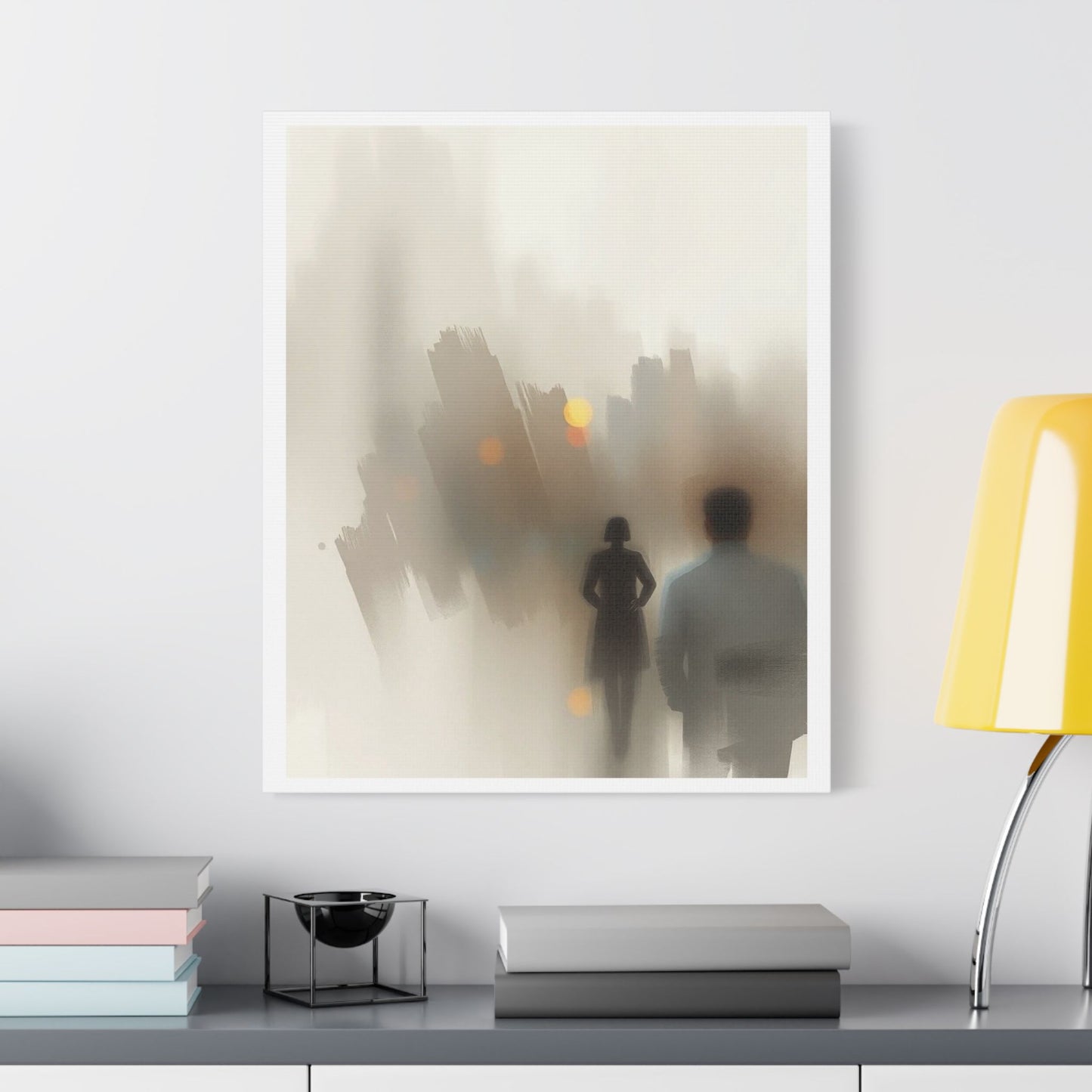 Faded Pastel Abstract Decor Art V 'Designed by AI' Print on Canvas