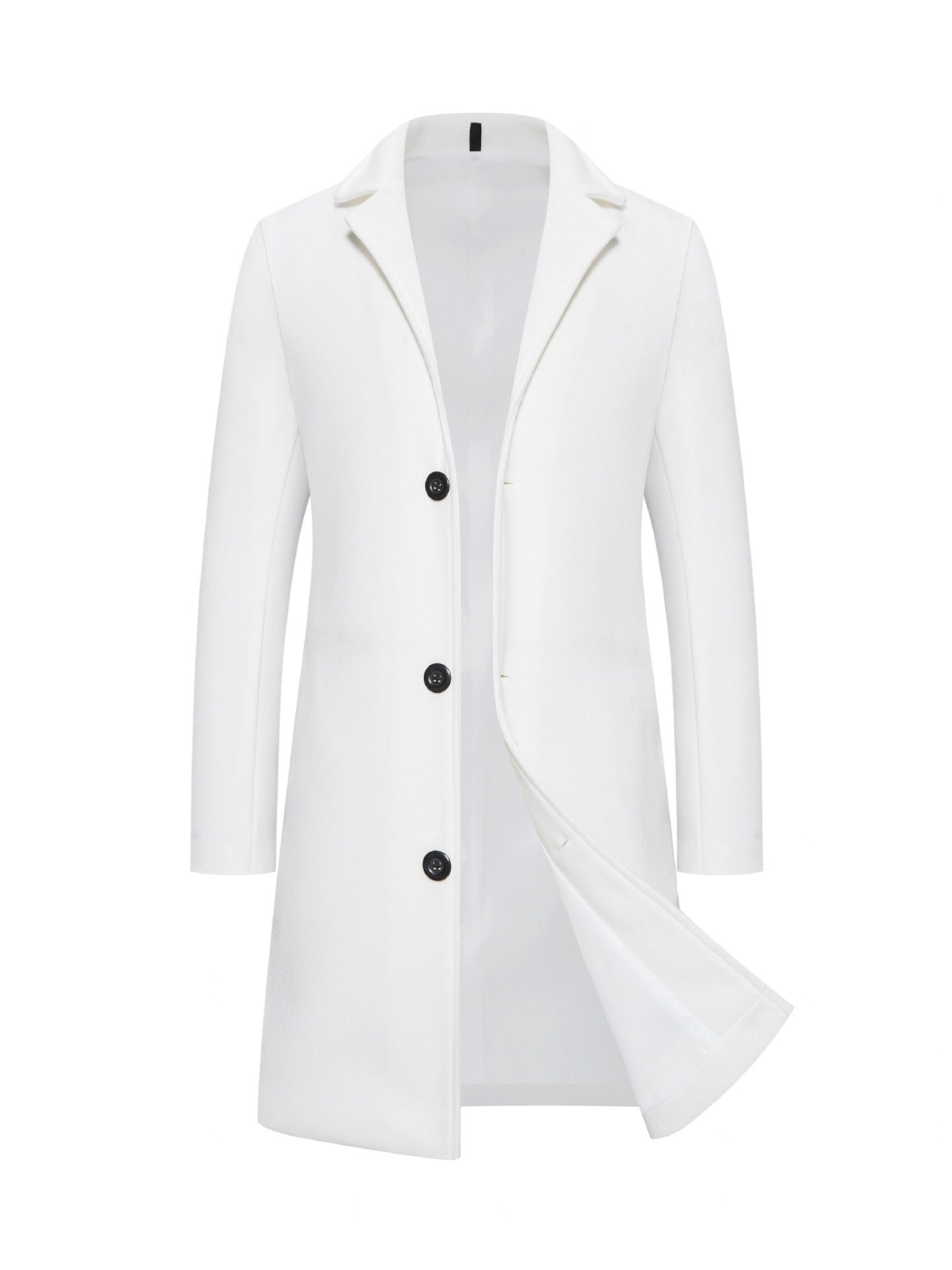 Men's Milk White Classic Woollen Crombie Coat