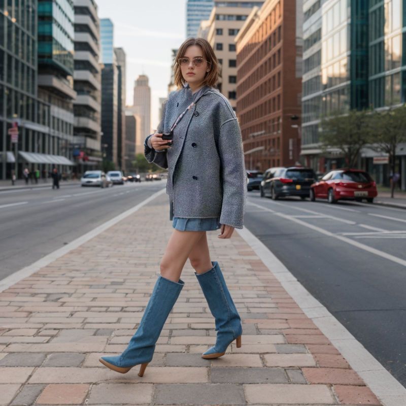 Vireous Women's Solid Colour Woollen Coat, British-Style Minimalist Short Coat