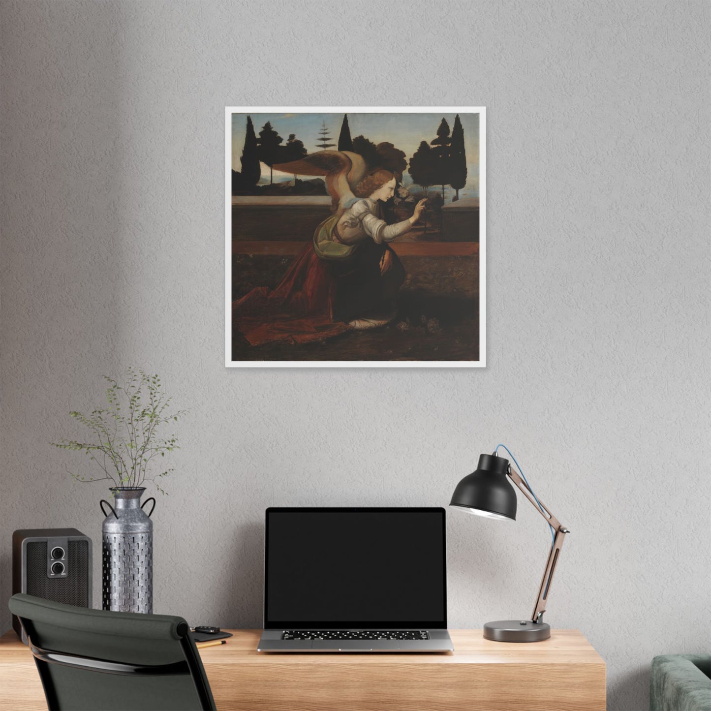 'Angel' Detail Copy After Leonardo da Vinci's Painting Annunciation (1895) by Magnus Enckell, Canvas Art Print