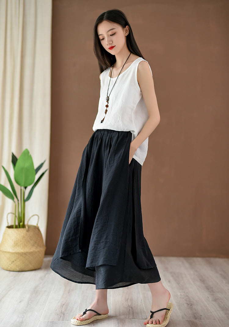 Women's Artistic Retro Comfortable 'Fairytale' Cropped Trousers