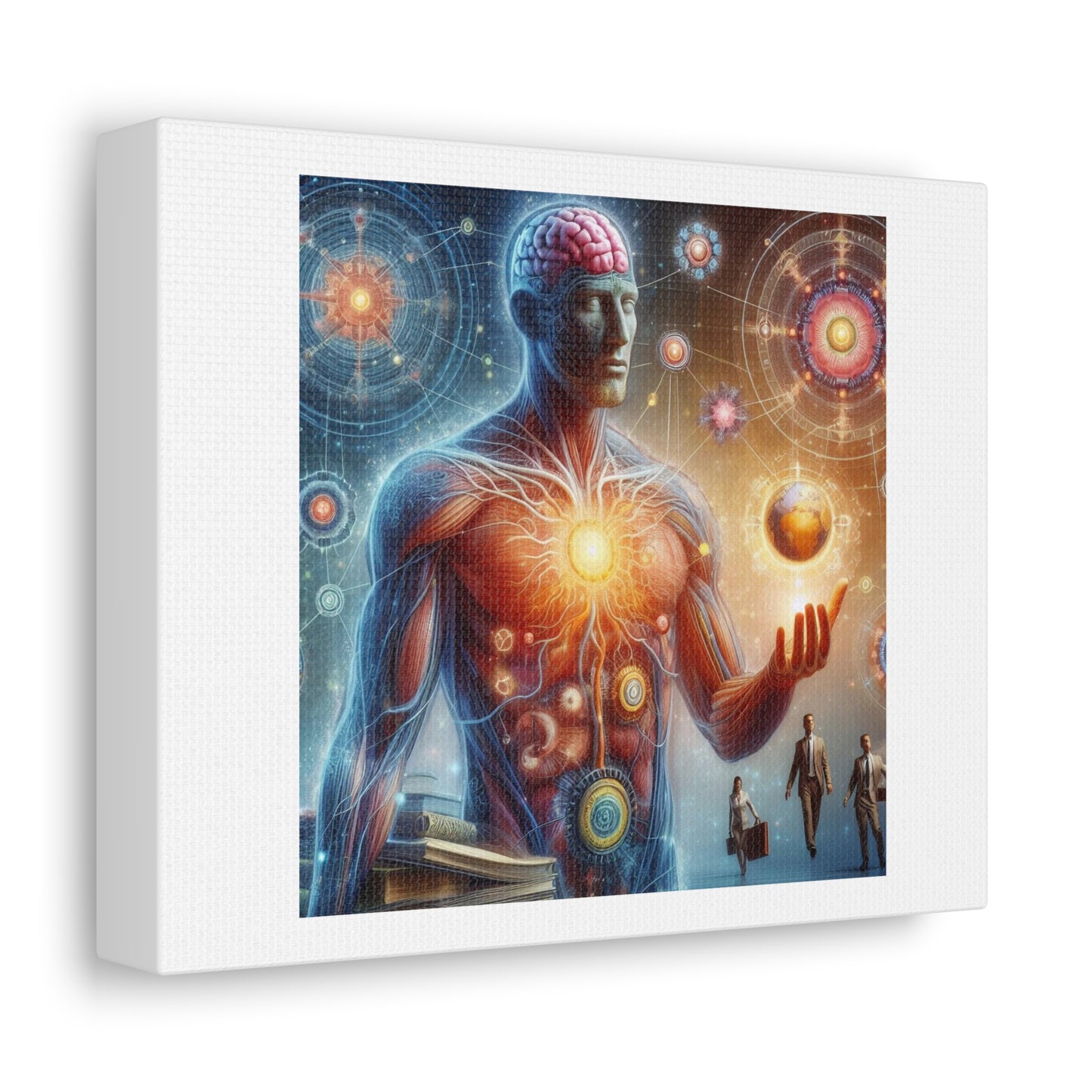 If You Are Conscious Be Brave Enough to Drop Knowlege on Other People, Art Print 'Designed by AI' on Canvas