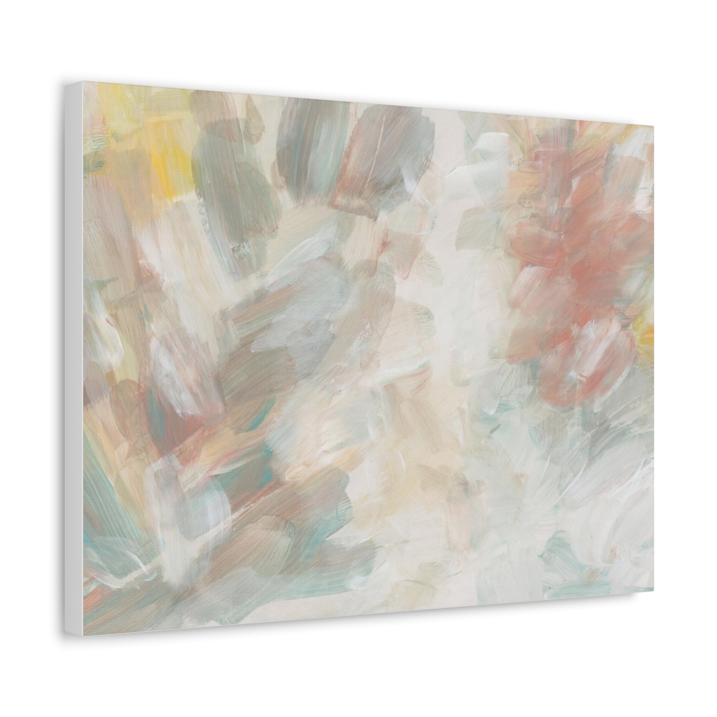 Acrylic Hand Drawn Smear Blot Abstract Art Print on Satin Canvas