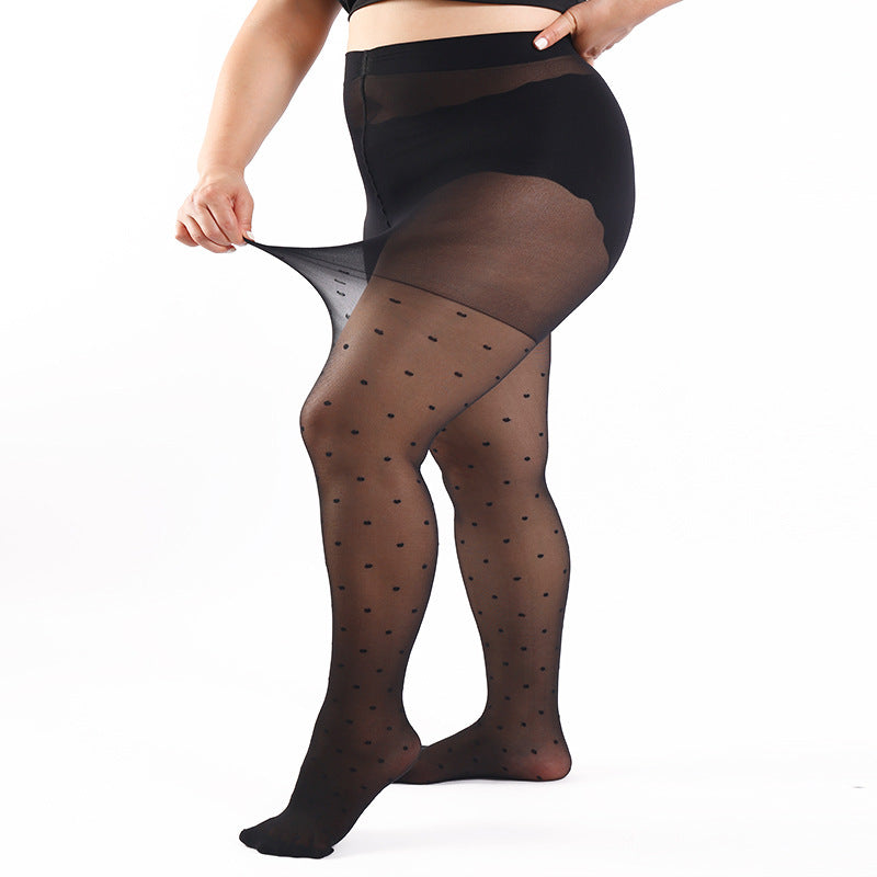 Plus-Size Polka Dot Romper Stockings