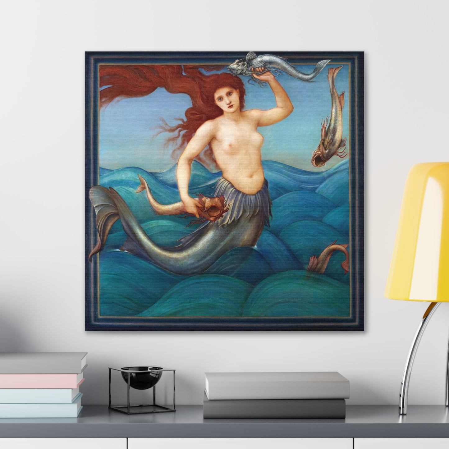 A Sea Nymph (1881) by Sir Edward Burne-Jones, from the Original, Art Print on Canvas