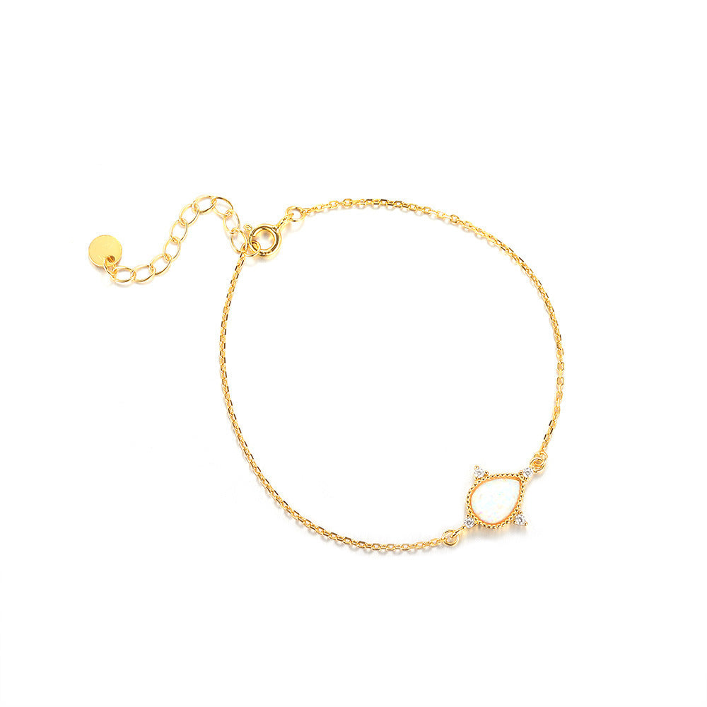 925 Sterling Silver Opal Droplet Jewellery Set