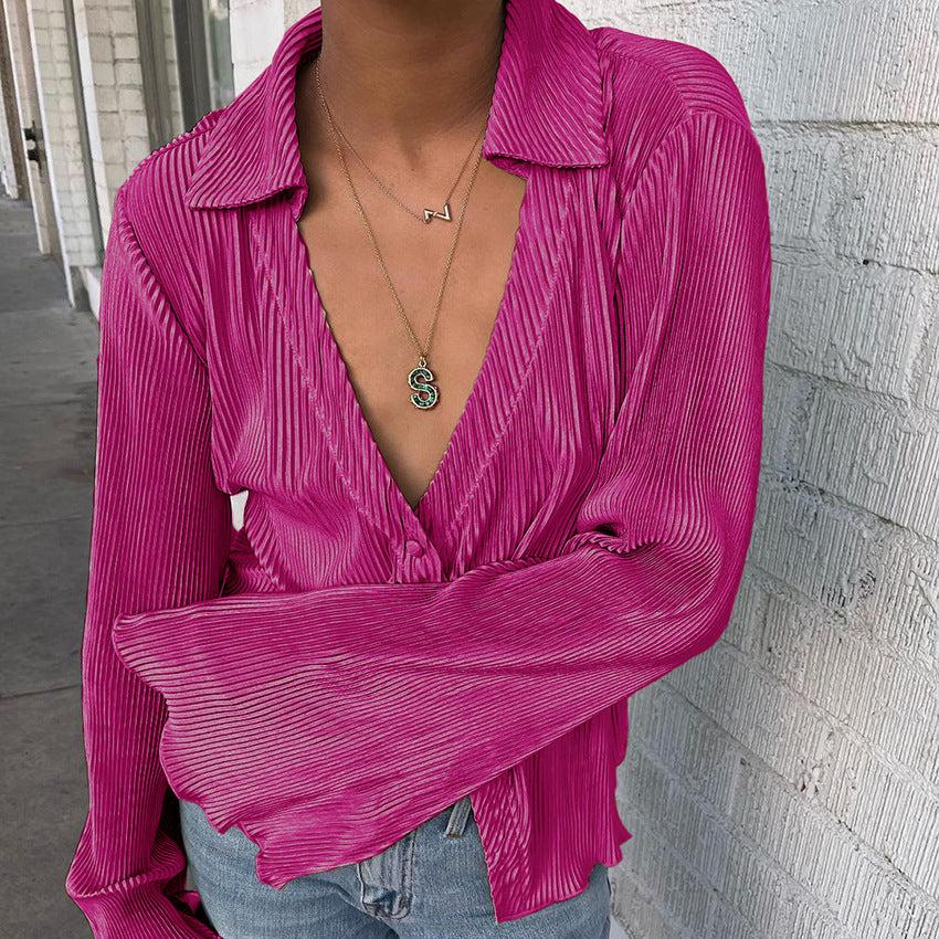 Long-Sleeve Woollen Fine RIb Knit Women's Pant Suit