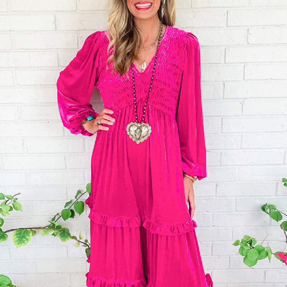 Vireous Hot Pink Velvet Dress Vireous.Shop Vireous Hot Pink Velvet Dress Vireous.Shop