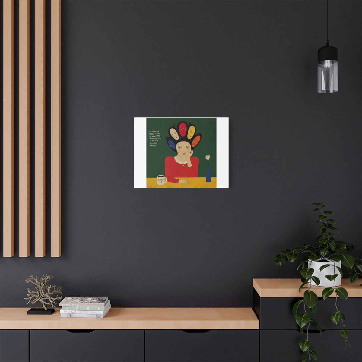 Mostly Air, Cartoon Art Print on Canvas