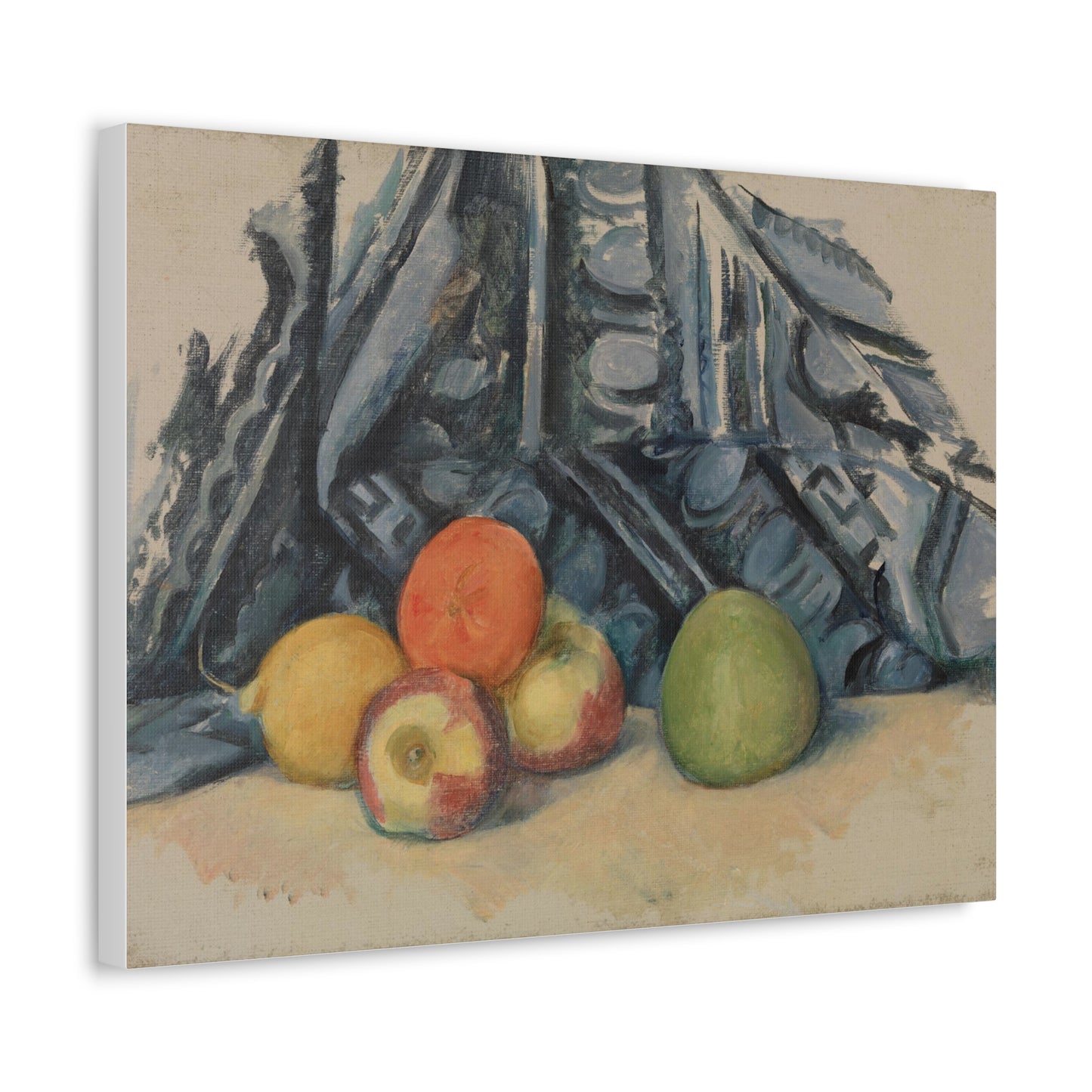 Apples and Cloth 'Pommes et Tapis' (1893–1894) by Paul Cézanne, Canvas Print from the Original Oil on Canvas