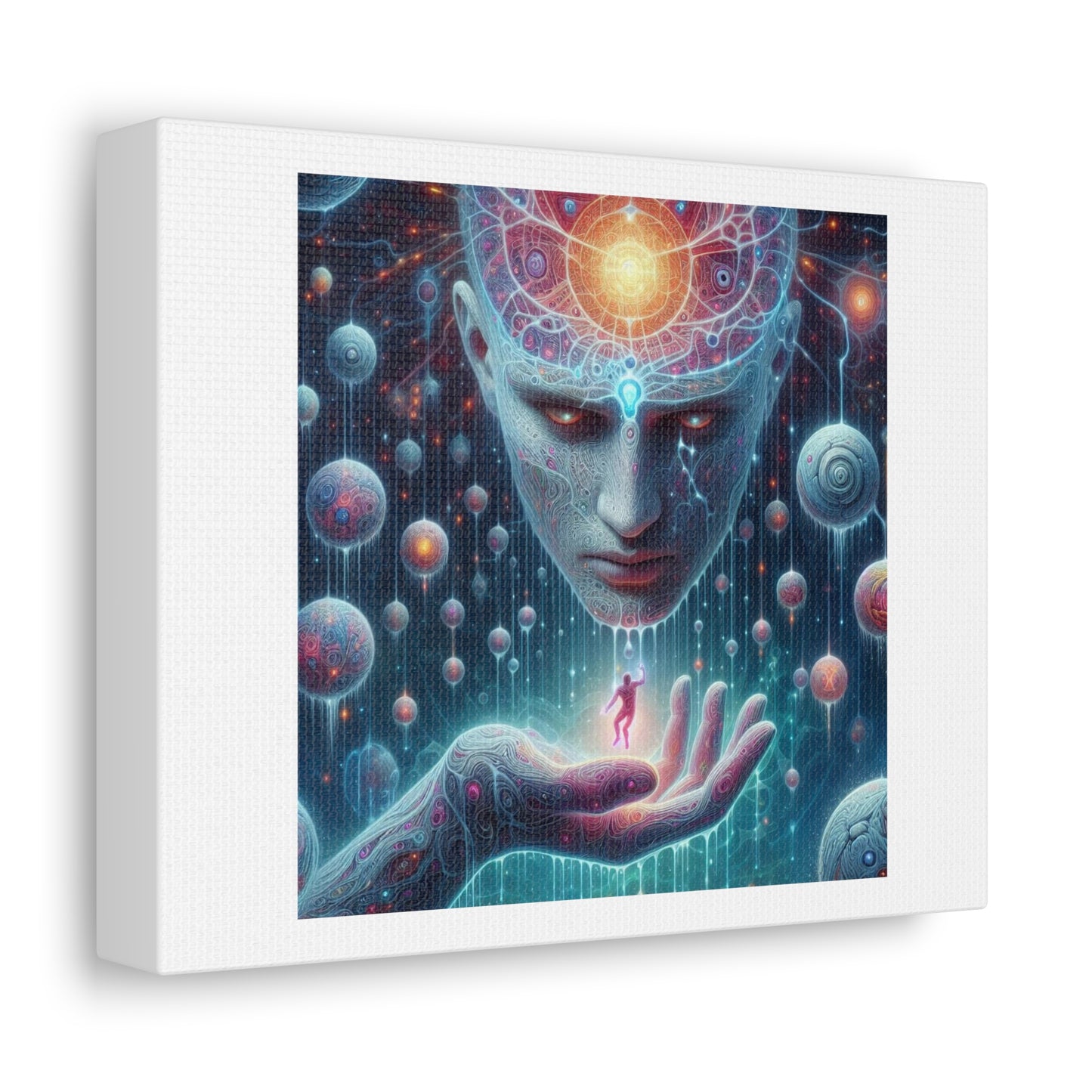 If You Are Conscious Be Brave Enough to Drop Knowlege on Other People II, Art Print 'Designed by AI' on Canvas