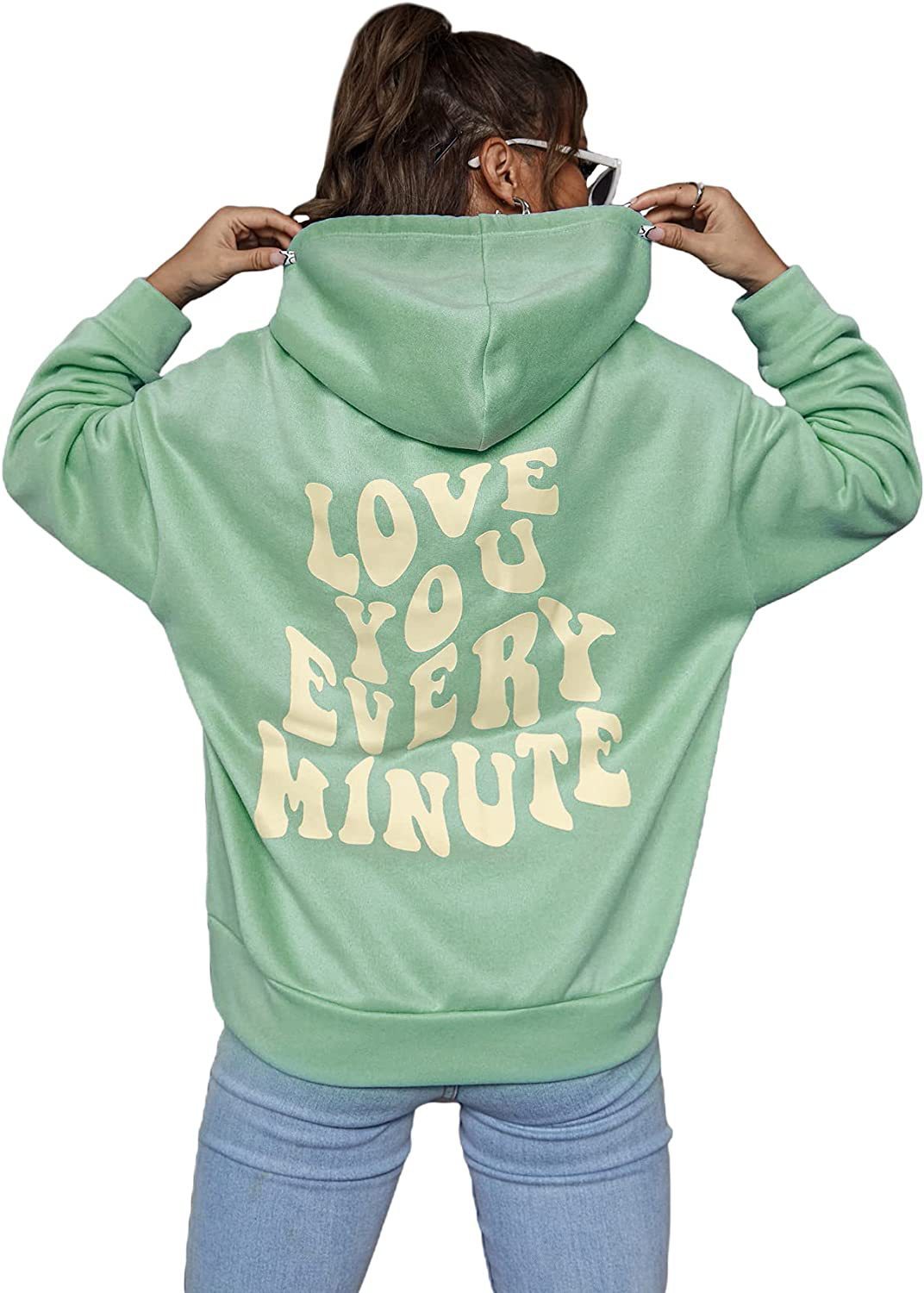 Love You Every Minute, Positive Vibes Fleece-Lined Hoodie