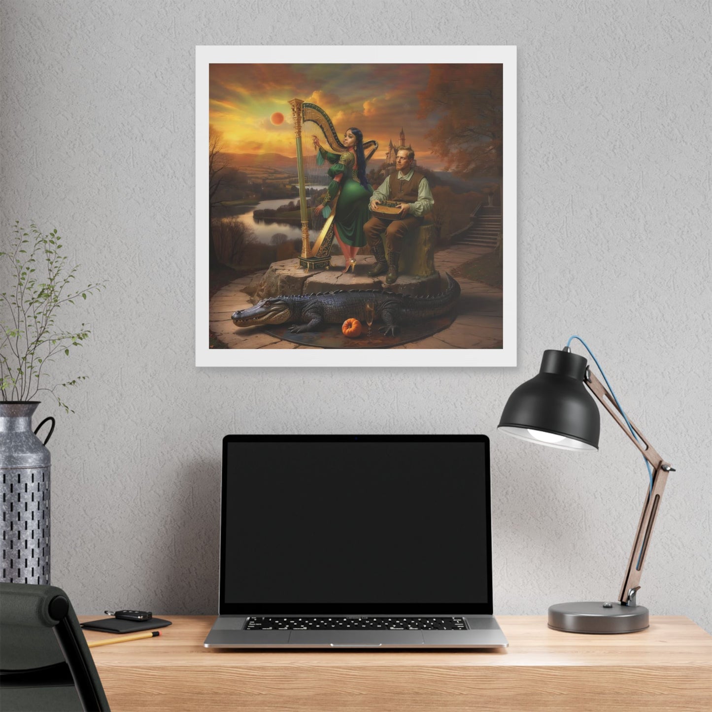 Duet, Surrealist Art 'Designed by AI' Canvas Art Print