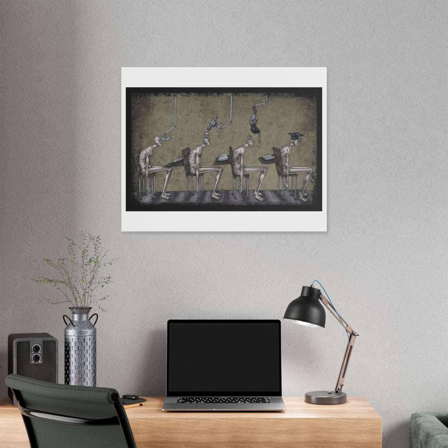 Mediocre Souls of Academia, Cartoon Art, Canvas Art Print