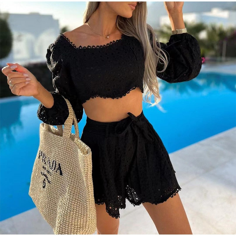 Vireous Women's Lace Summer Beach Set