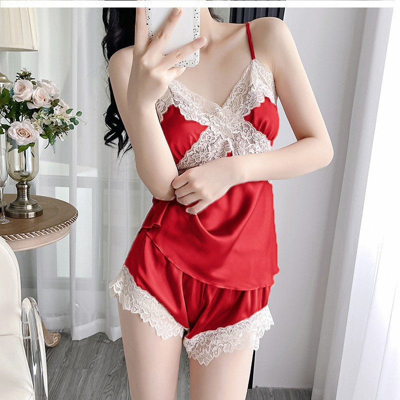 Silky Women's Strap Top and Shorts Two-Piece Set, Multicolours