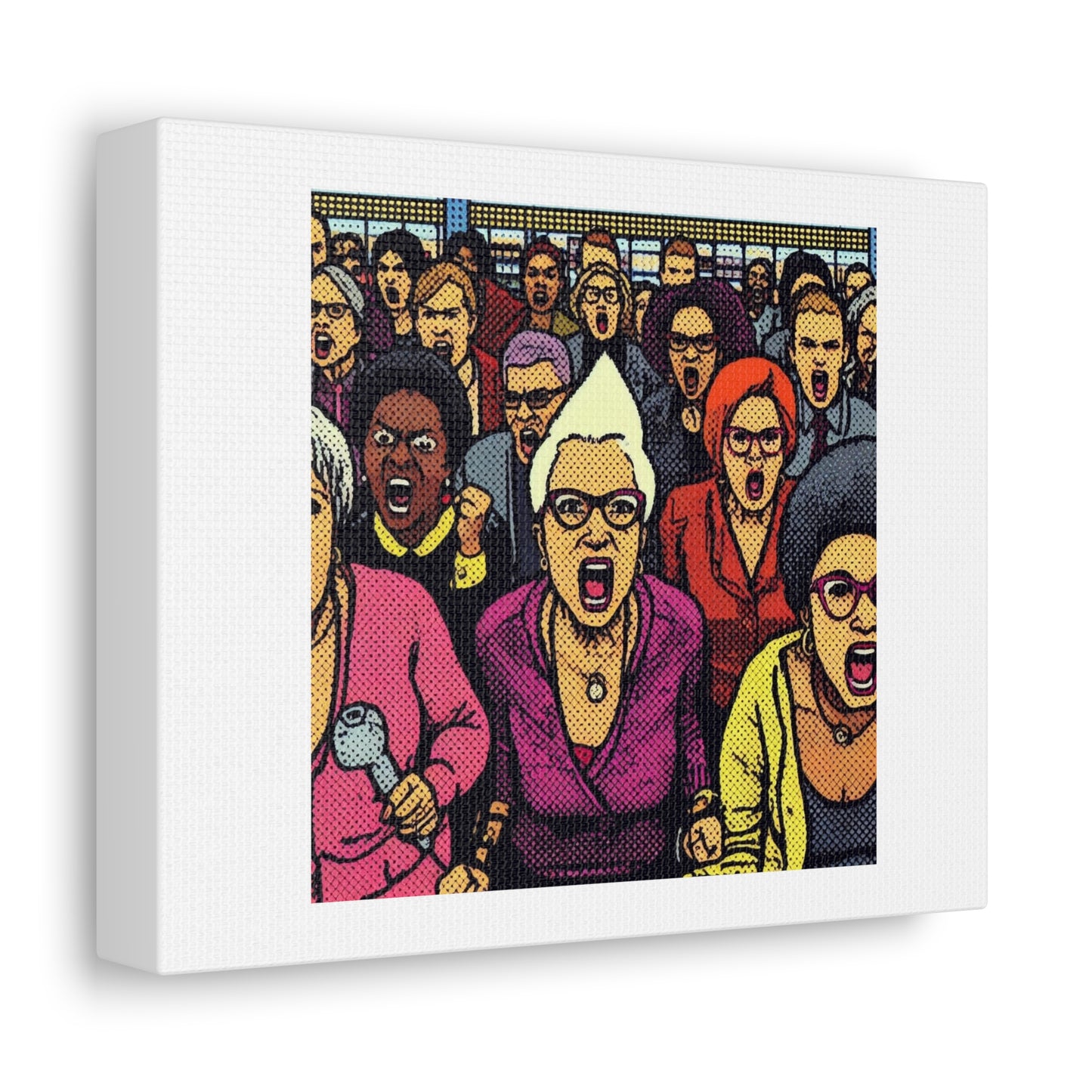 16-Bit Graphic Style Karens 'Designed by AI' Art Print on Canvas