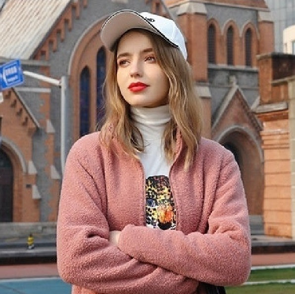 Vireous Faux Lamb Wool Polar Fleece, Women's Short Coat