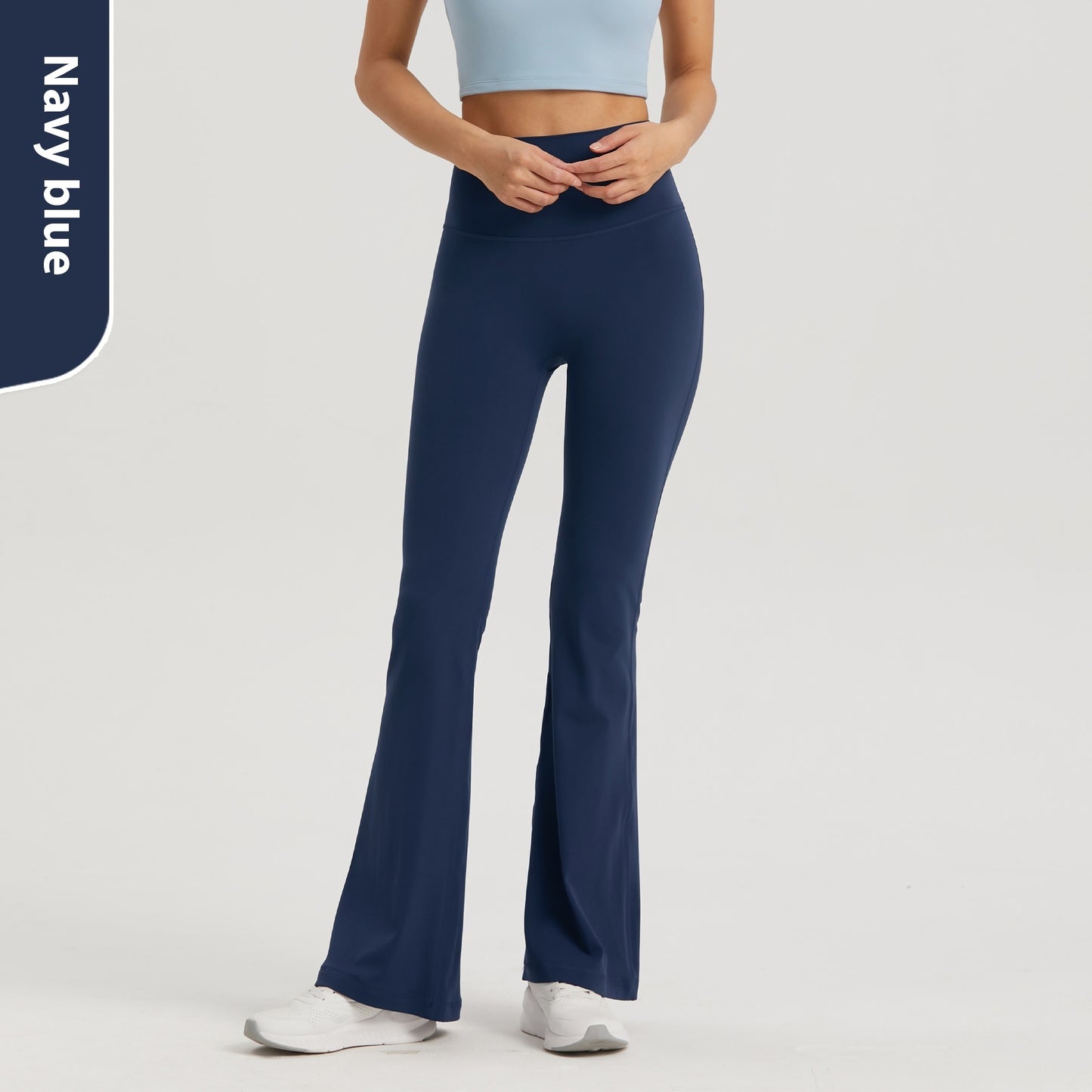 Nude-Feel Wide-Leg Skinny Yoga Pants, High-Waist Sports Leggings