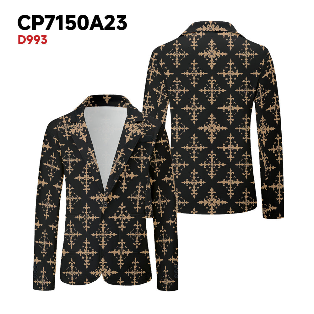 Vibrant Pattern Printed Men's Tuxedo, Suit Jacket, Plus Sizes