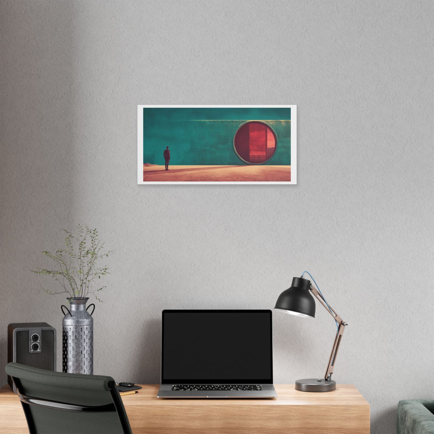 Man Entering Portal, Abstract, Large Canvas Art Print