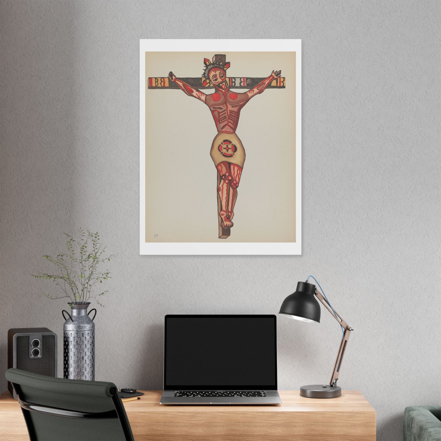 Plate 27 Christ Crucified from Portfolio Spanish Colonial Designs of New Mexico, from the Original, Canvas Art Print