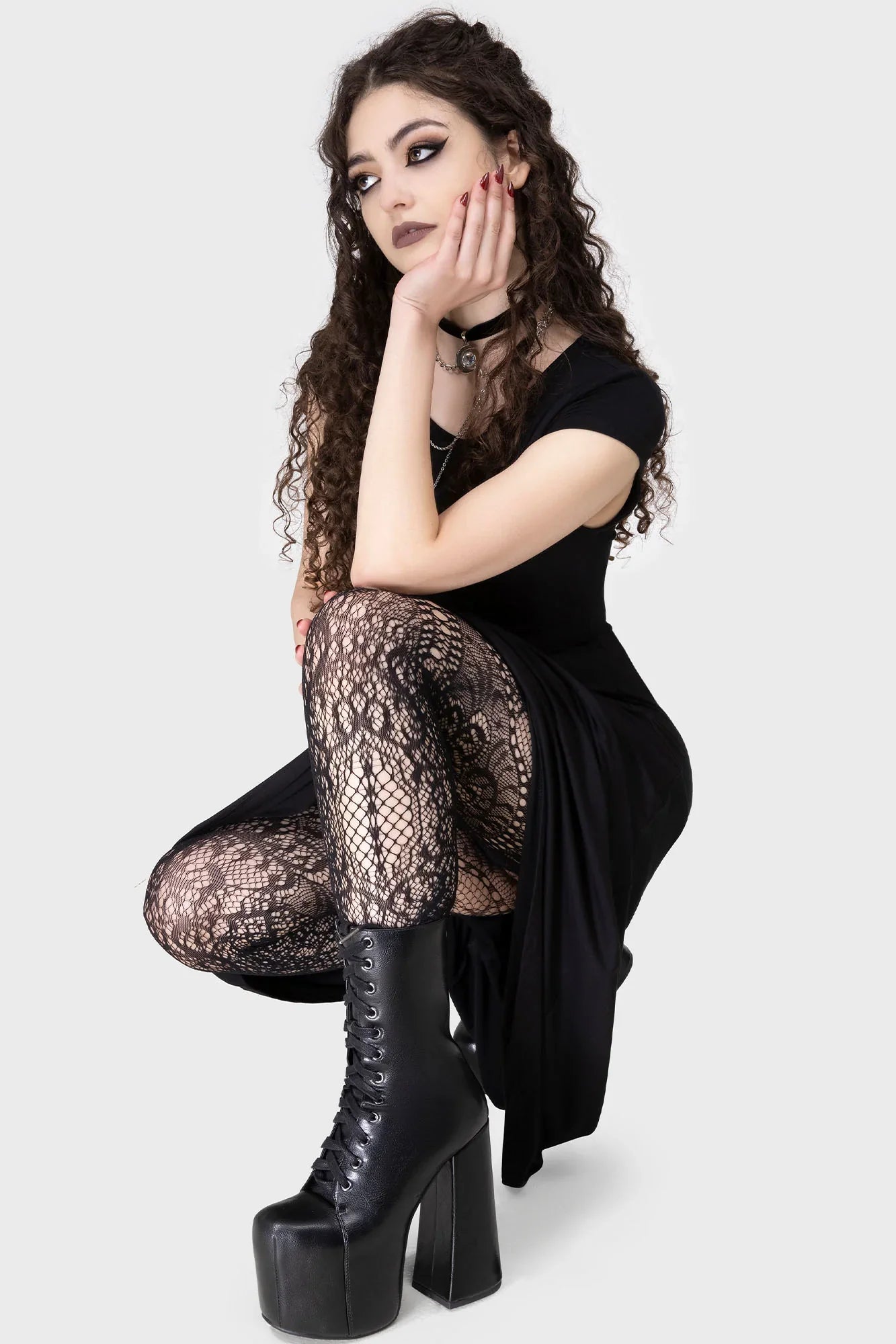 Killstar Empyrean Custom-Knit Lace Tights