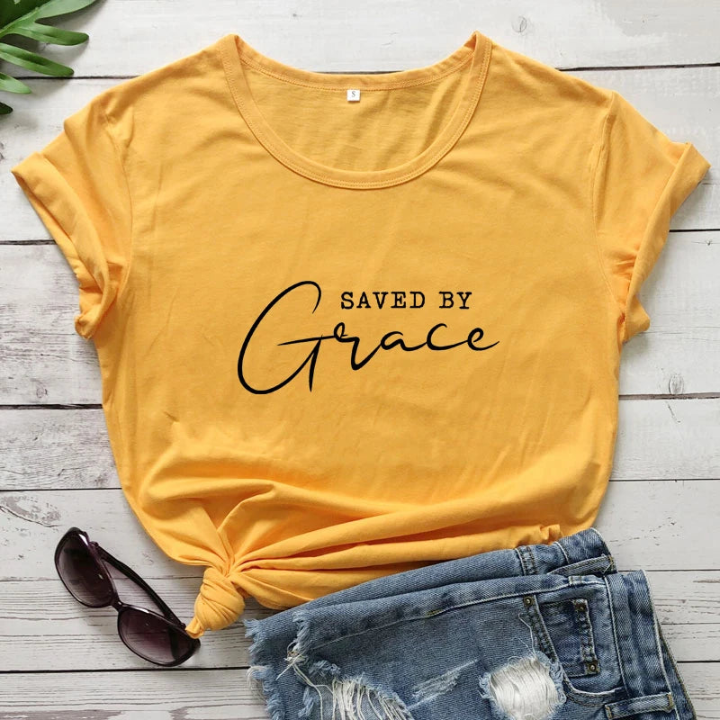 Saved By Grace Cotton T-Shirt