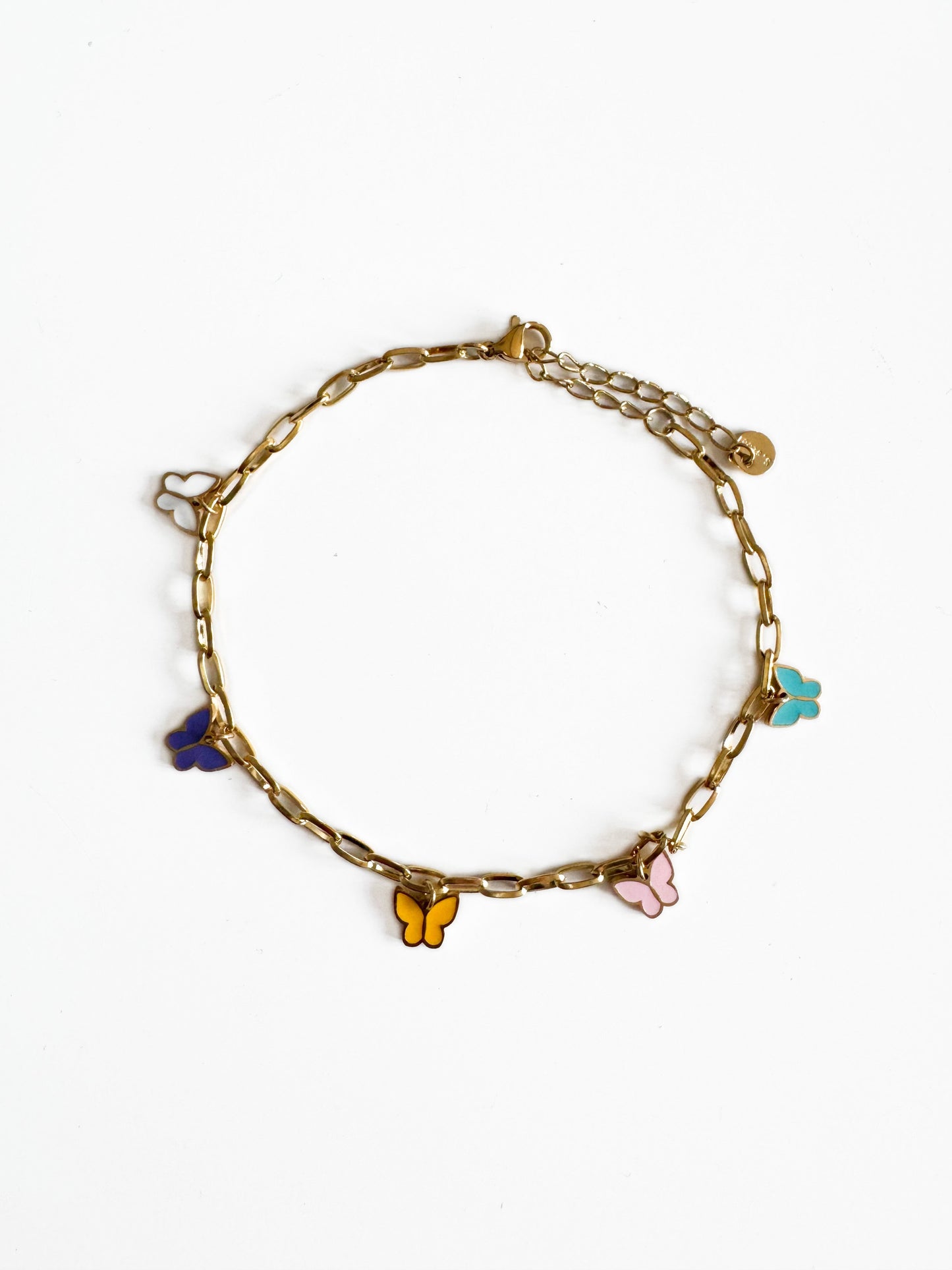 Yareli Luxe 18K Gold-Plated Butterfly Charm Anklet
