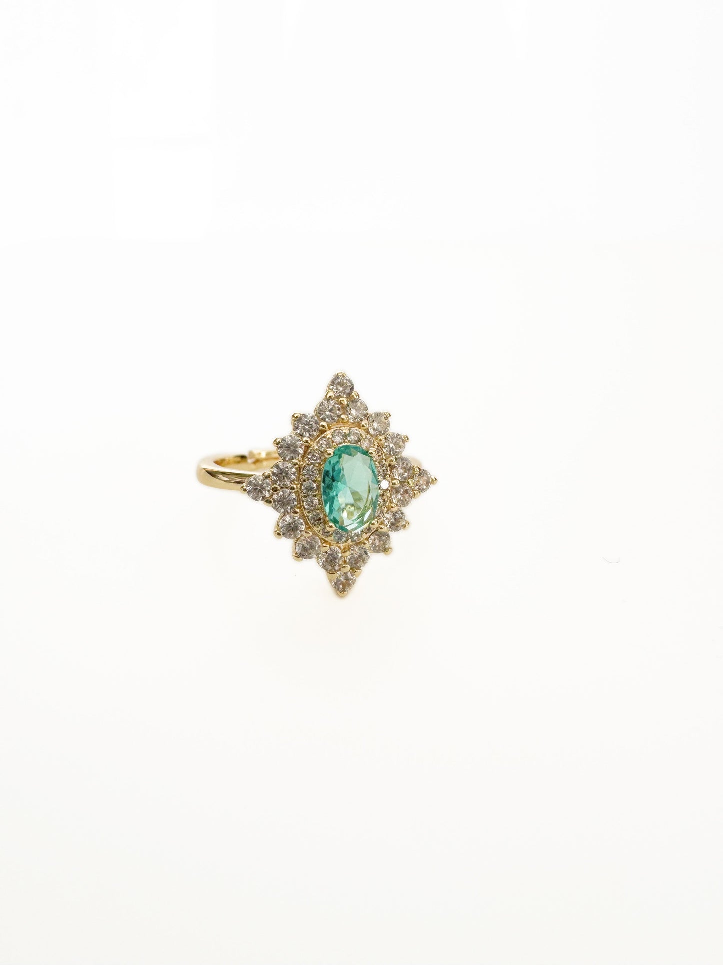 Florence Azure Stone Vintage-Style Adjustable Ring