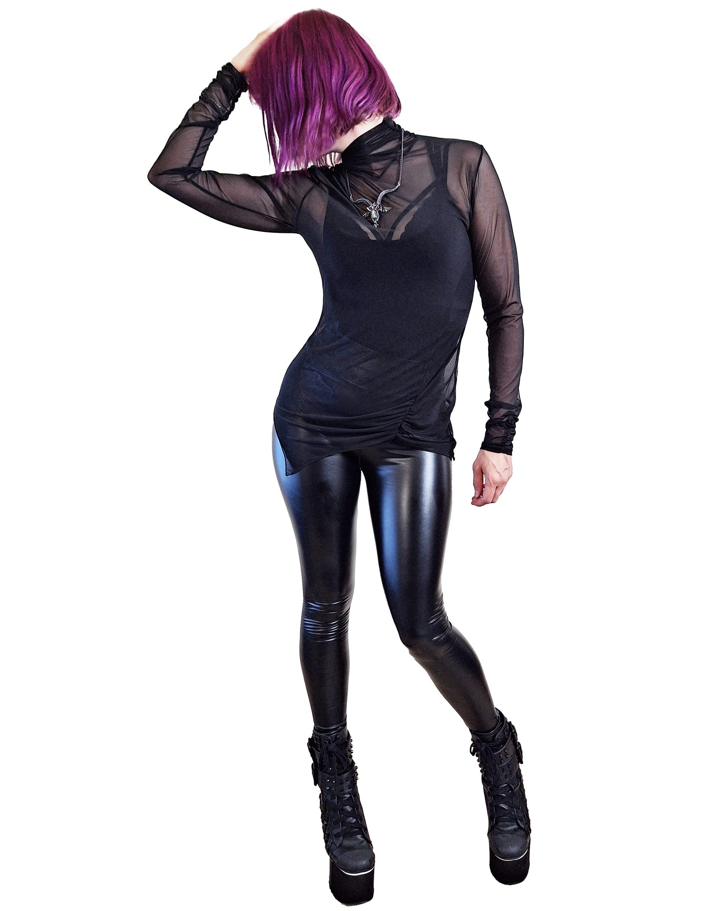Necessary Evil Minerva Mesh Long-Sleeve Top